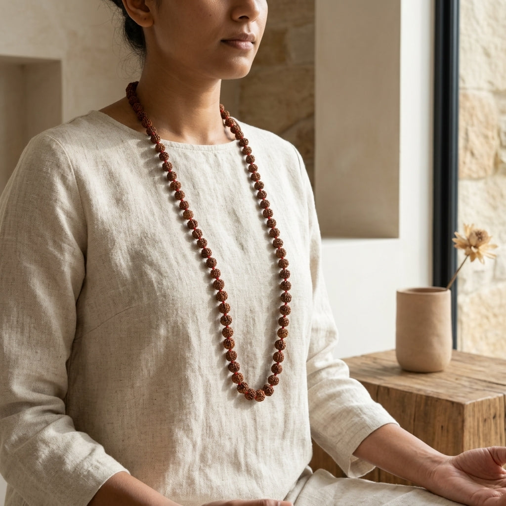 5 Mukhi Rudraksha Mala – 108+1 Beads (Small 5mm) | Java