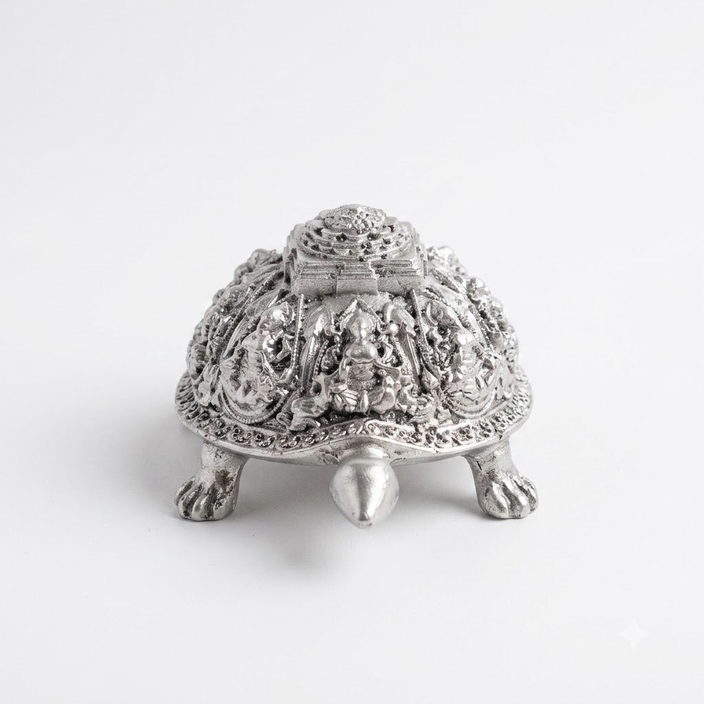 Oxidised Silver Tortoise / Turtle Figurine – Vastu Decor