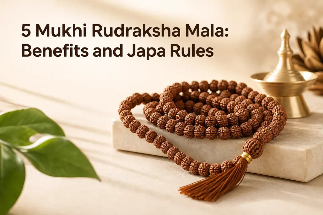 5 Mukhi Rudraksha Mala Benefits and Japa Rules