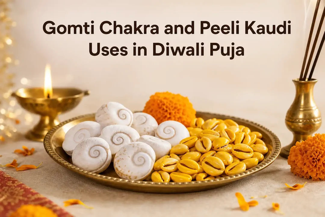 Gomti Chakra and Peeli Kaudi Uses in Diwali Puja