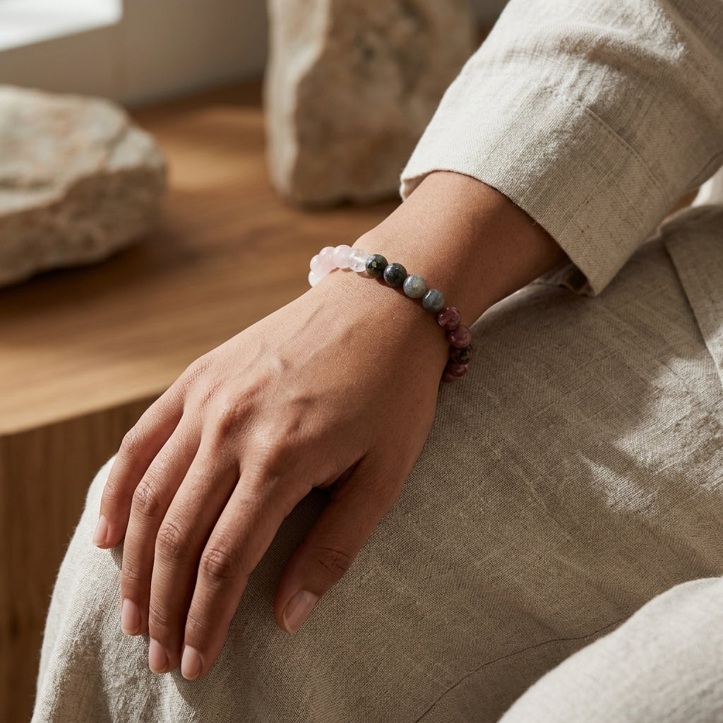 Self Love Bracelet – Rose Quartz, Moonstone & Labradorite