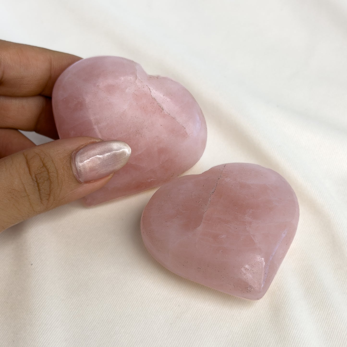 Rose Quartz Heart – Hand Carved Crystal Heart (5cm)