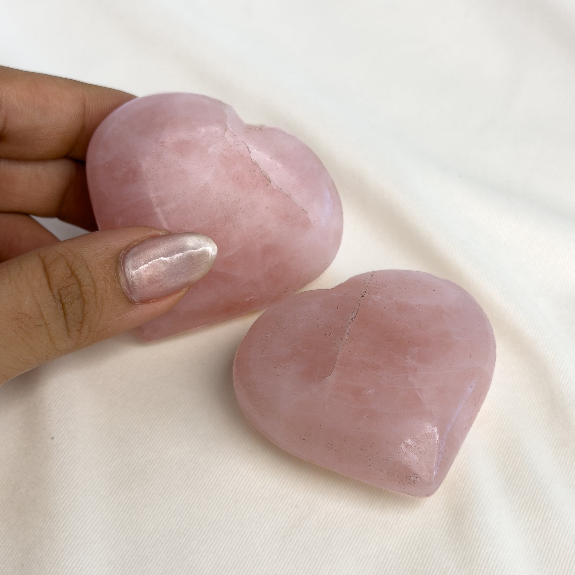 Rose Quartz Heart – Hand Carved Crystal Heart (5cm)
