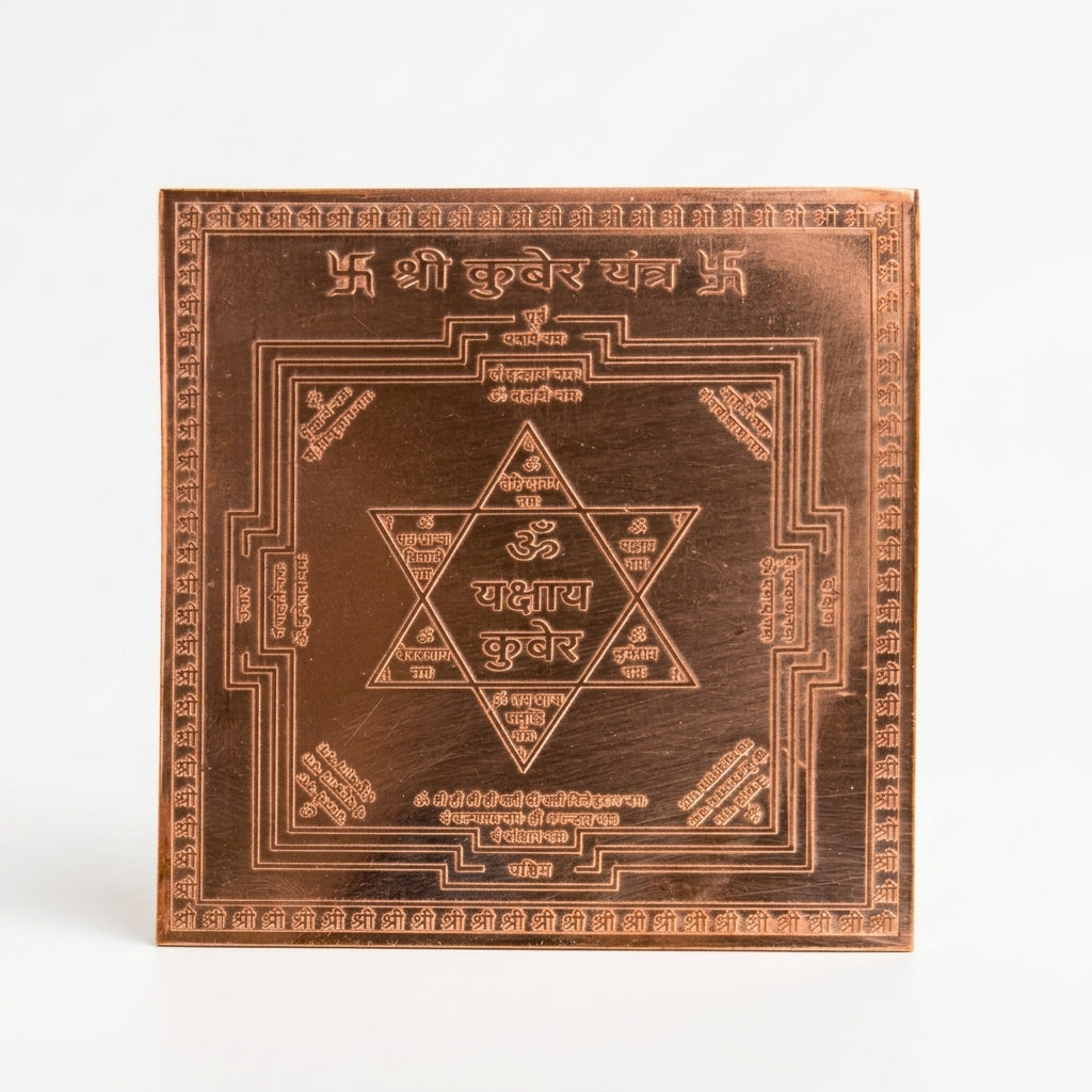 Kuber Yantra – Framed Copper 4x4 Inch for Wealth