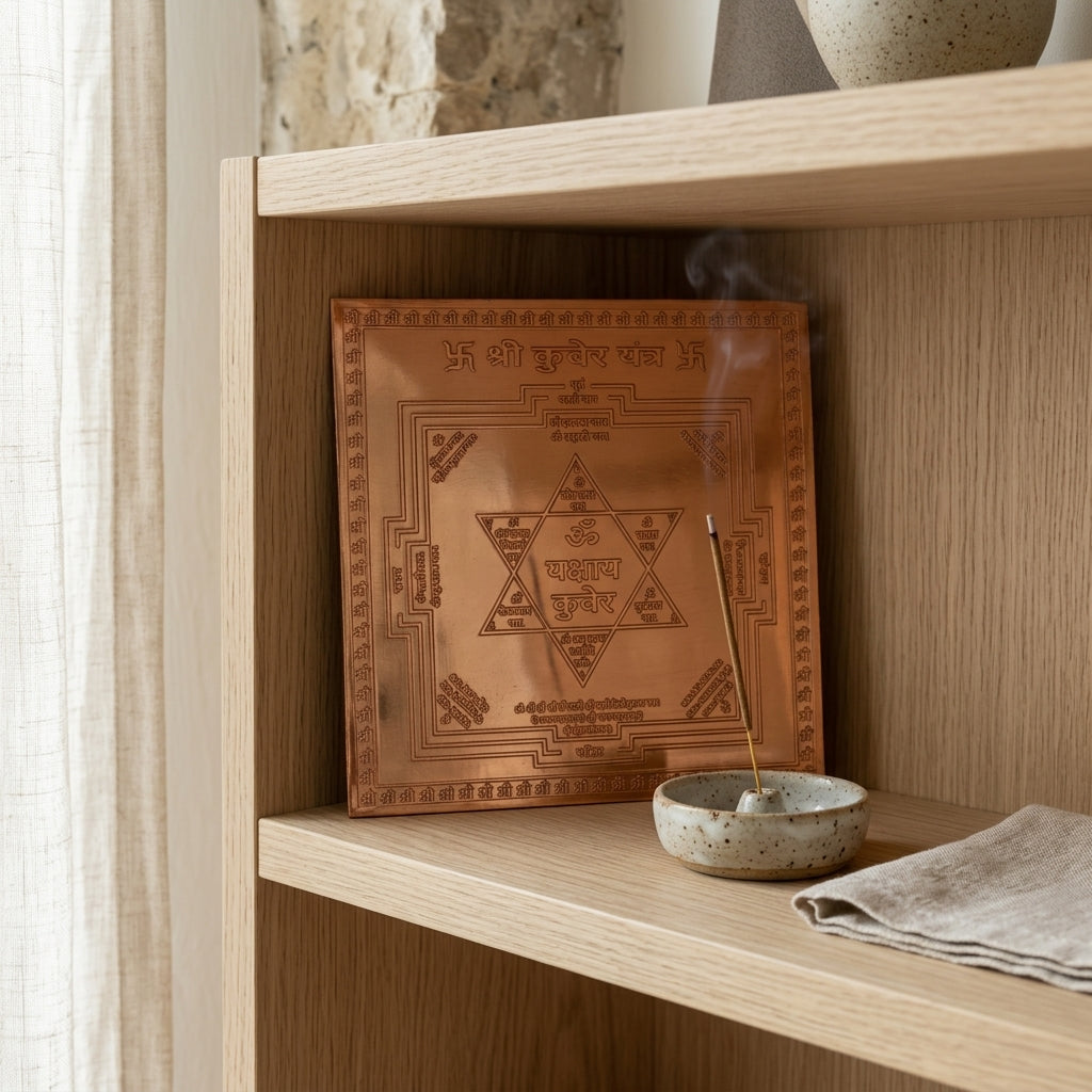 Kuber Yantra – Framed Copper 4x4 Inch for Wealth