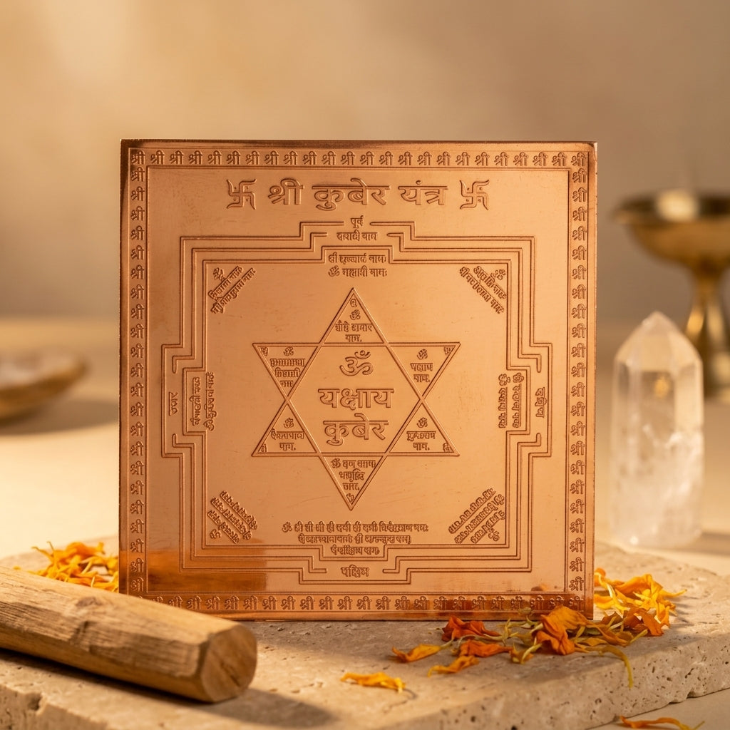 Kuber Yantra – Framed Copper 4x4 Inch for Wealth
