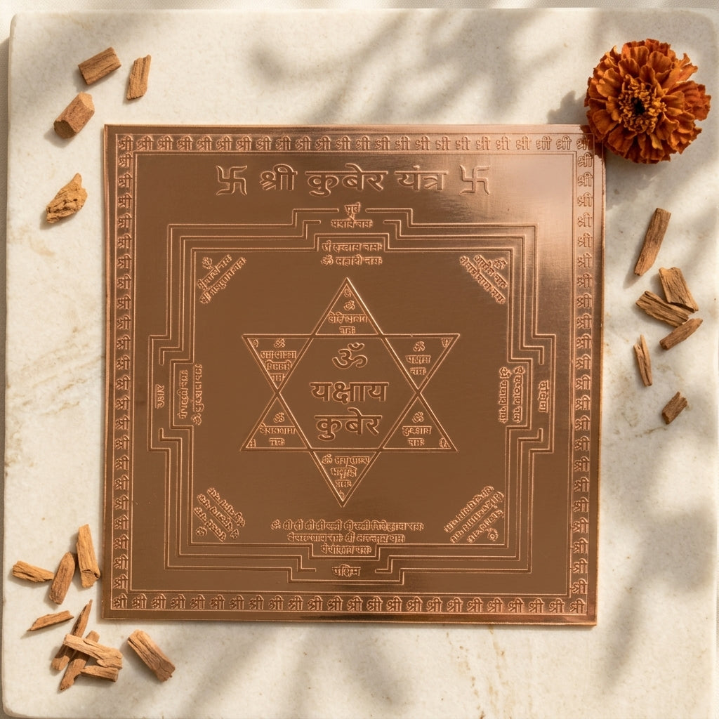 Kuber Yantra – Framed Copper 4x4 Inch for Wealth