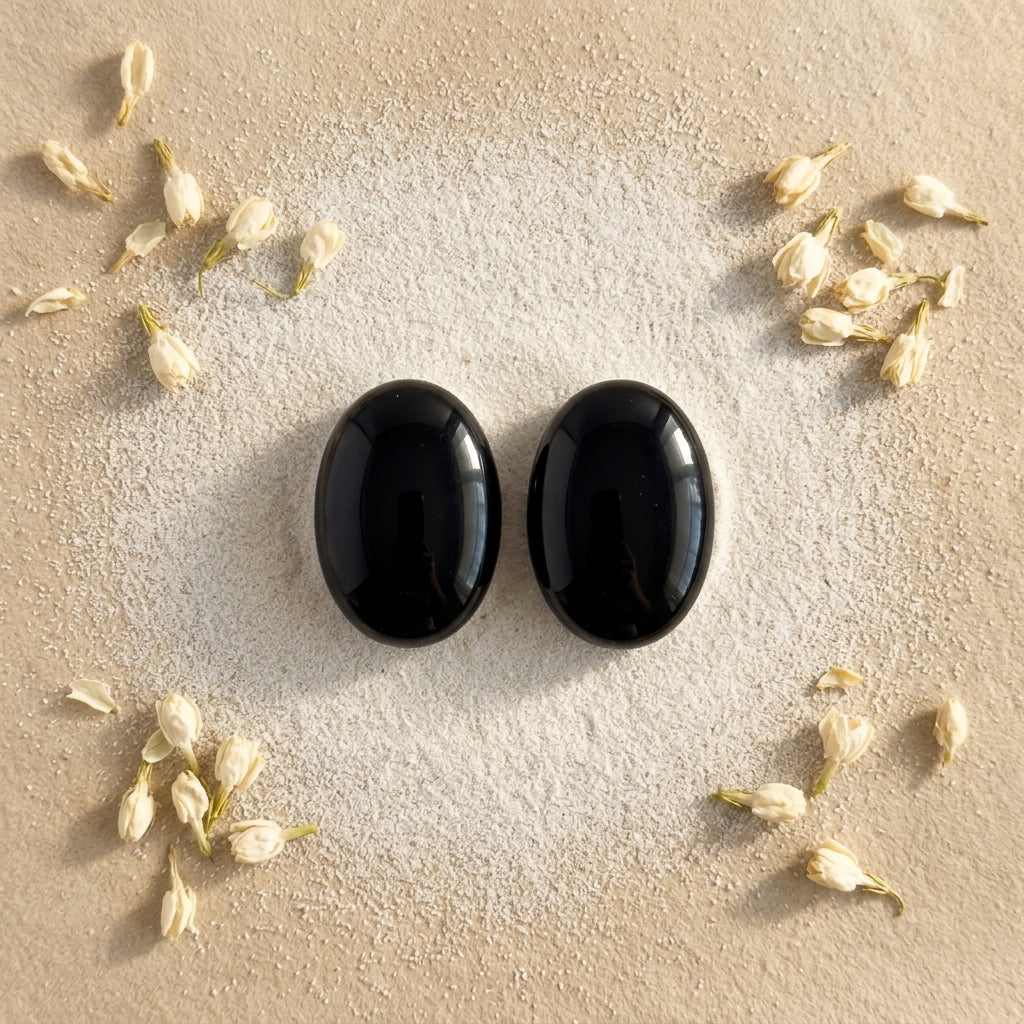 Black Obsidian Worry Stone for Protection & Grounding