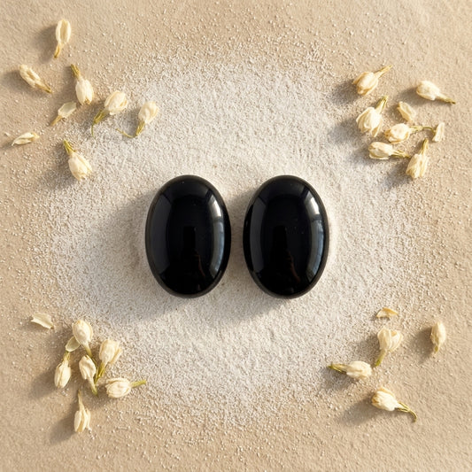 Black Obsidian Worry Stone for Protection & Grounding