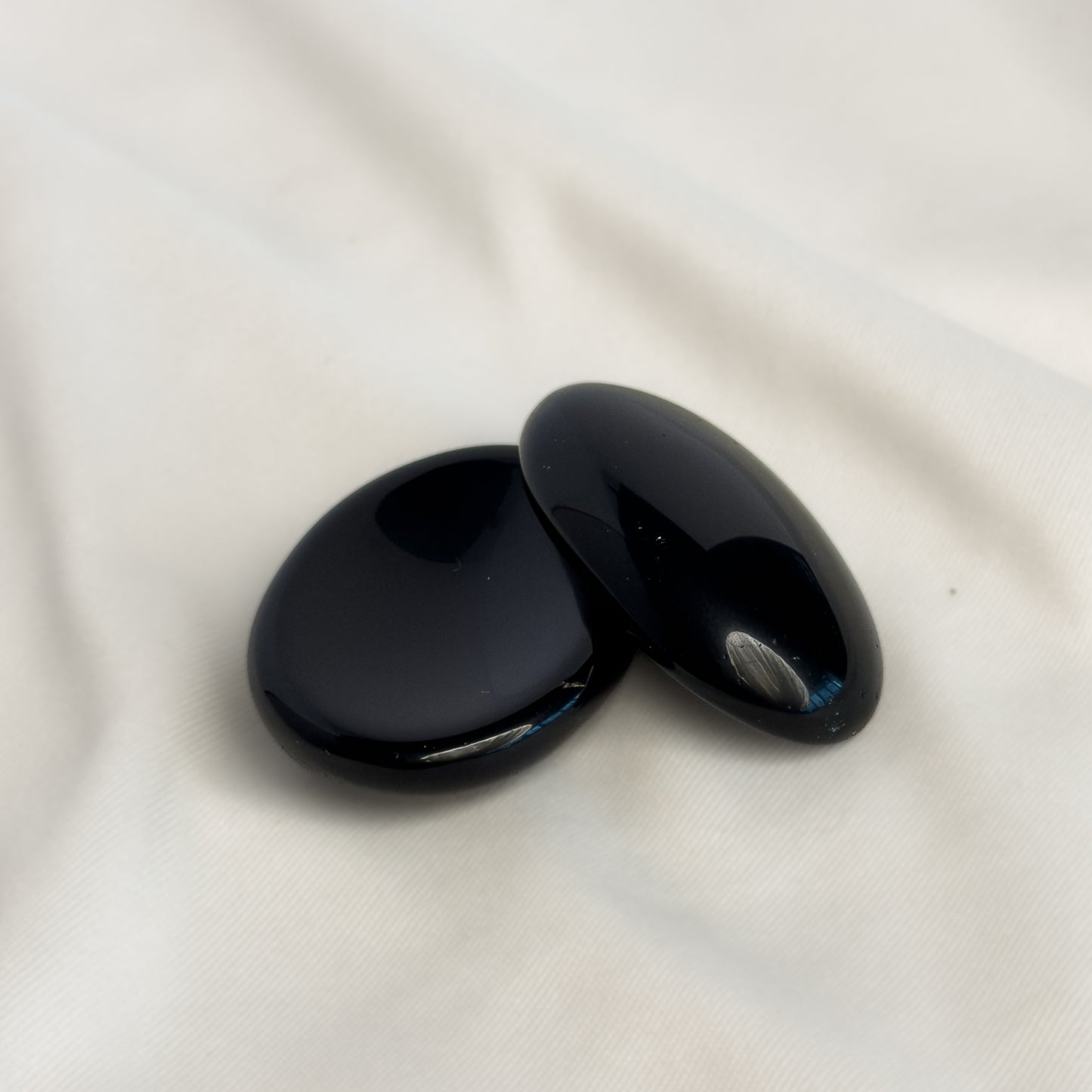 Black Obsidian Worry Stone for Protection & Grounding