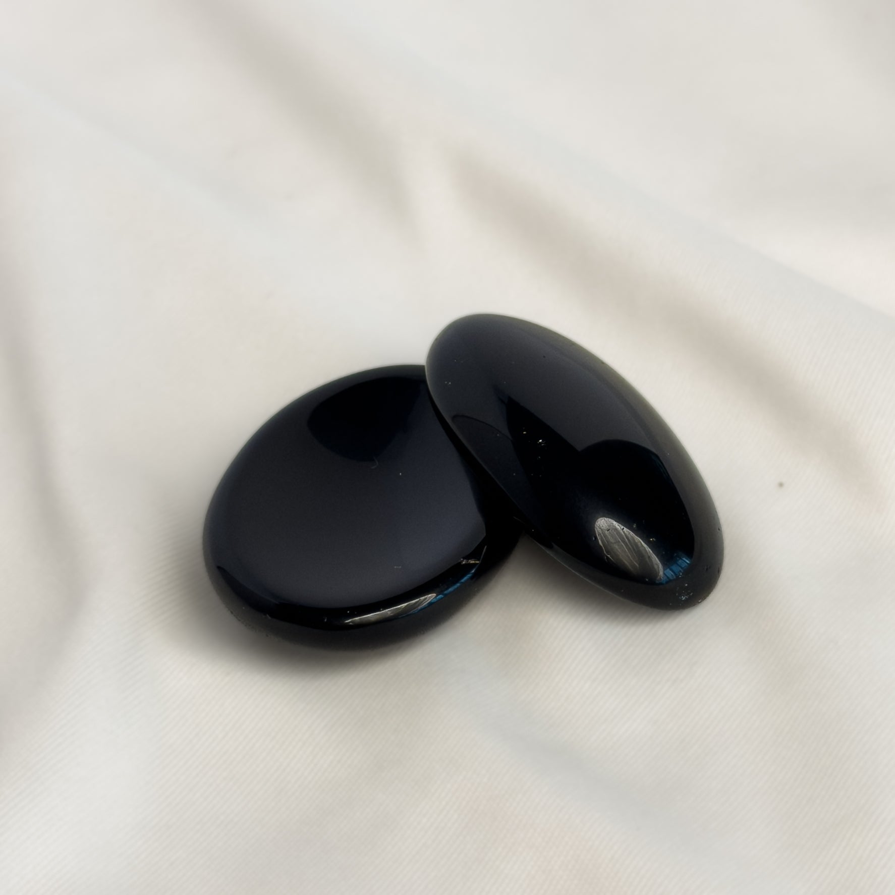 Black Obsidian Worry Stone for Protection & Grounding