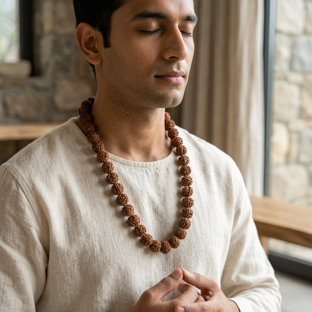 5 Mukhi Rudraksha Mala – 108+1 Beads (Large 10mm) | Java