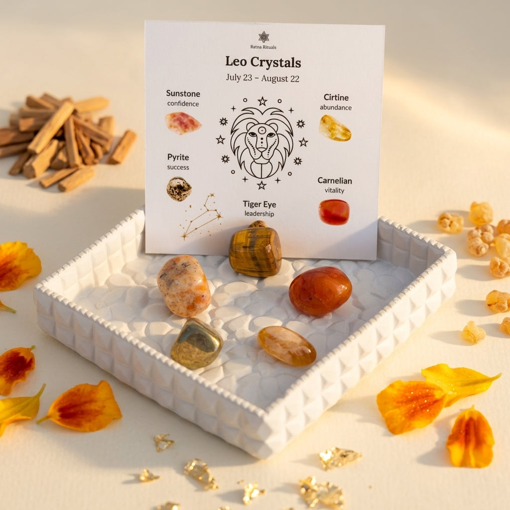 Leo Zodiac Crystal Kit – Polished Tumble Stones for Confidence & Success