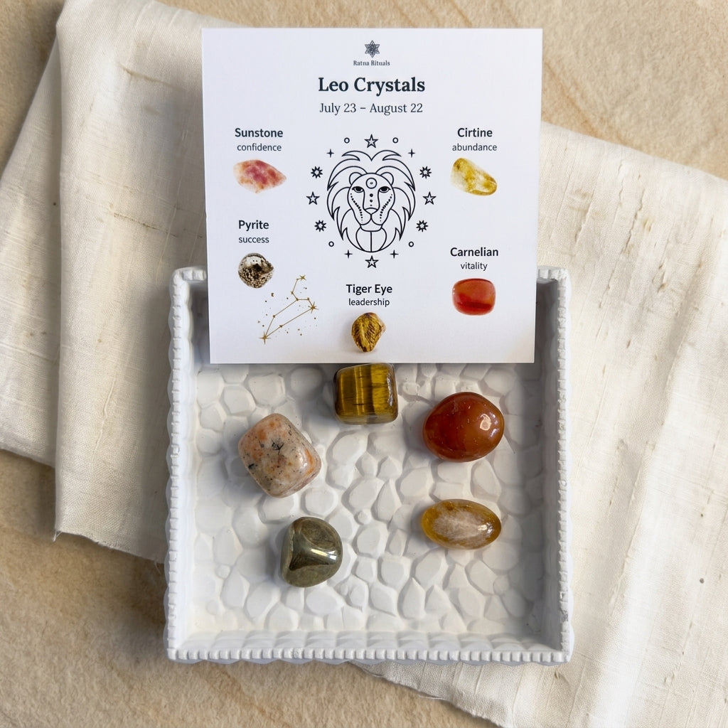 Leo Zodiac Crystal Kit – Polished Tumble Stones for Confidence & Success