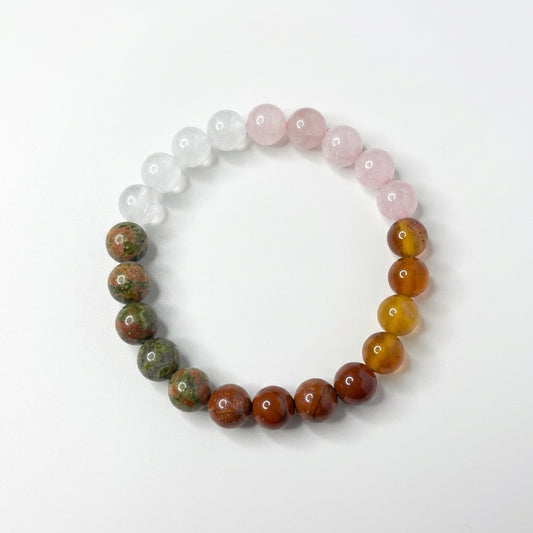 Fertility Support Bracelet – Moonstone, Carnelian & Rose Quartz