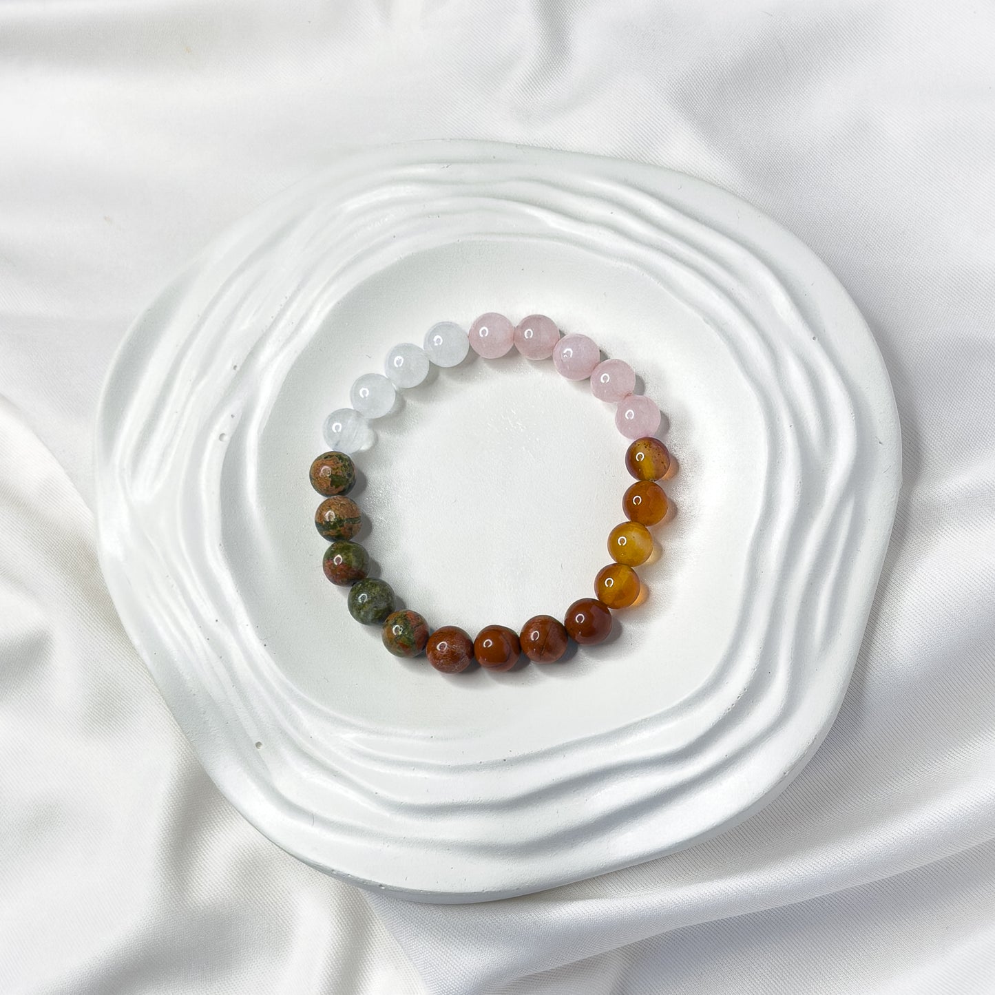 Fertility Support Bracelet – Moonstone, Carnelian & Rose Quartz