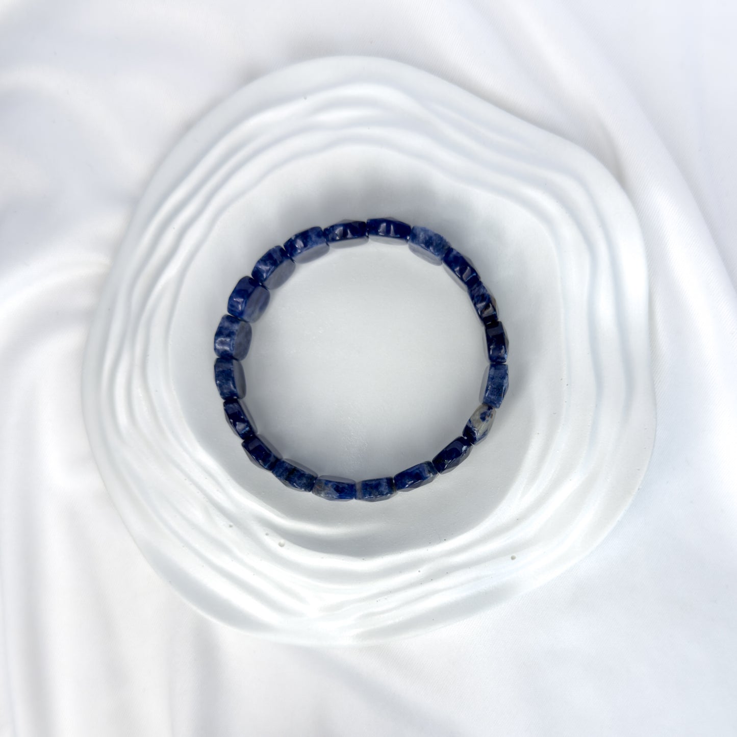 Sodalite Bracelet – Faceted Oval Beads for Focus & Communication
