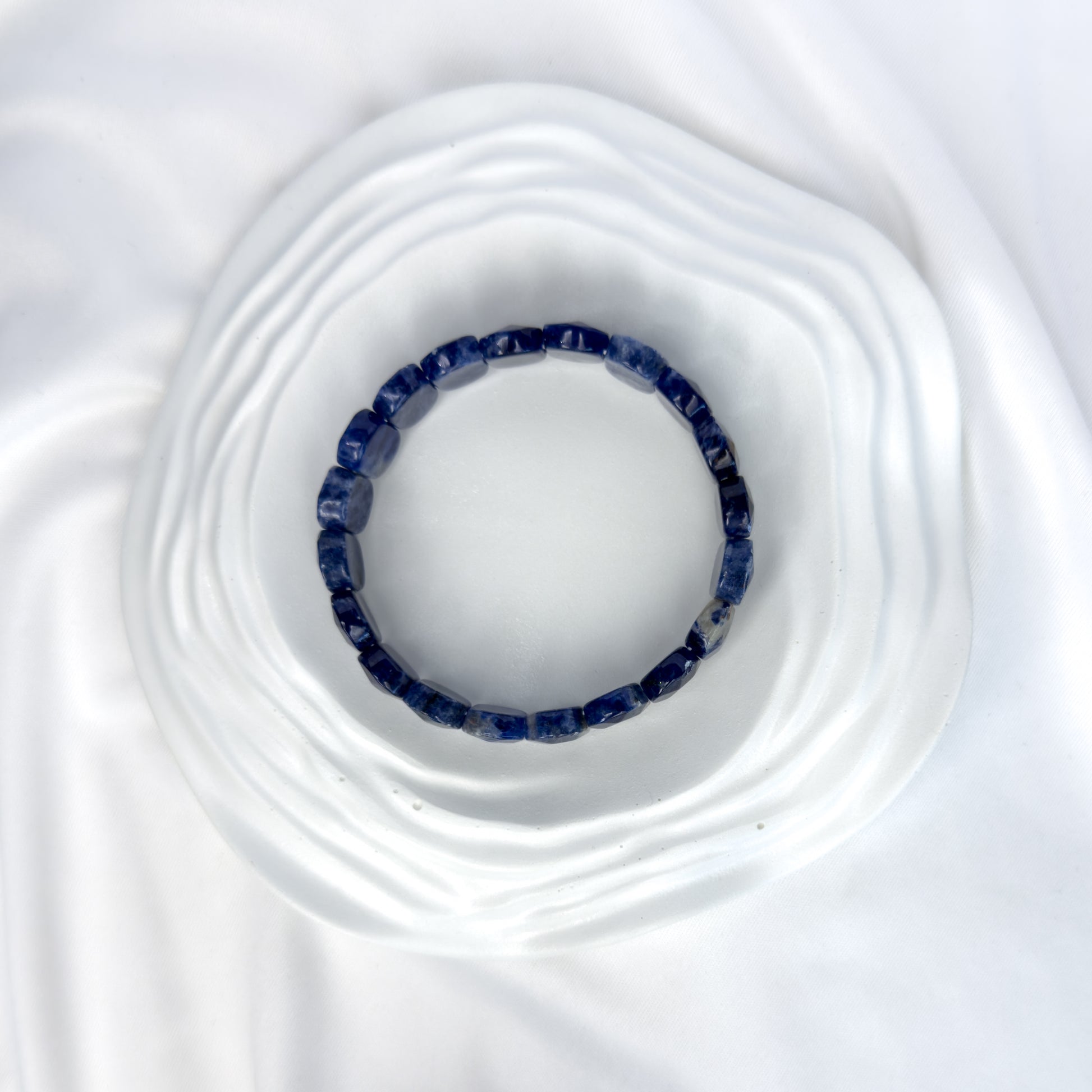 Sodalite Bracelet – Faceted Oval Beads for Focus & Communication