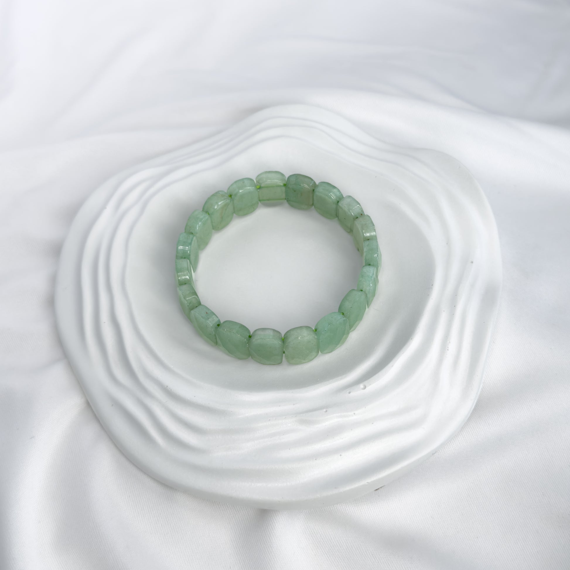 Green Aventurine Bracelet – Faceted Oval Beads for Luck & Money