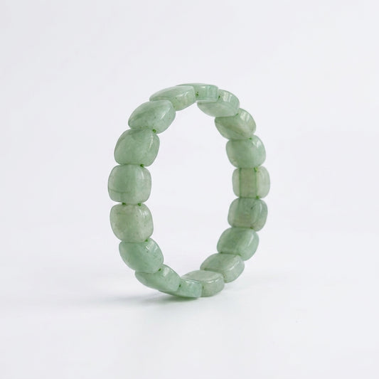 Green Aventurine Bracelet – Faceted Oval Beads for Luck & Money