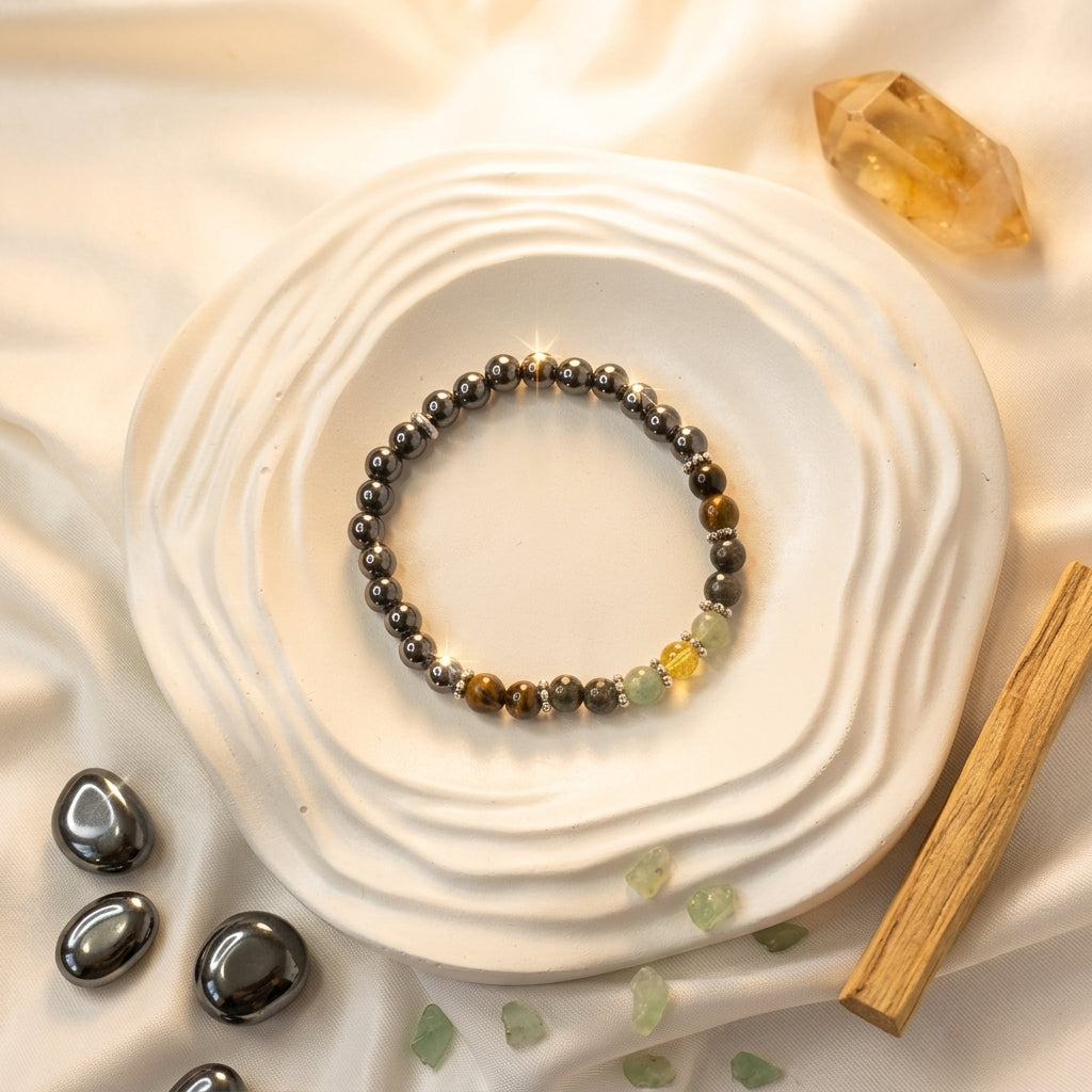 Pyrite Money Bracelet – Pyrite, Citrine & Green Aventurine