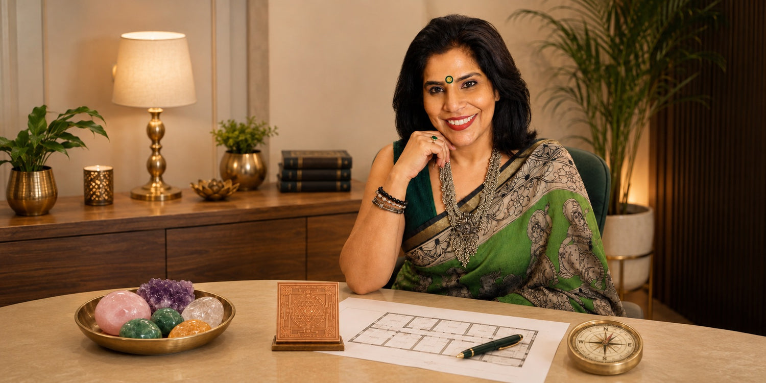 Vartika Arora, AstroVastu consultant, at her desk