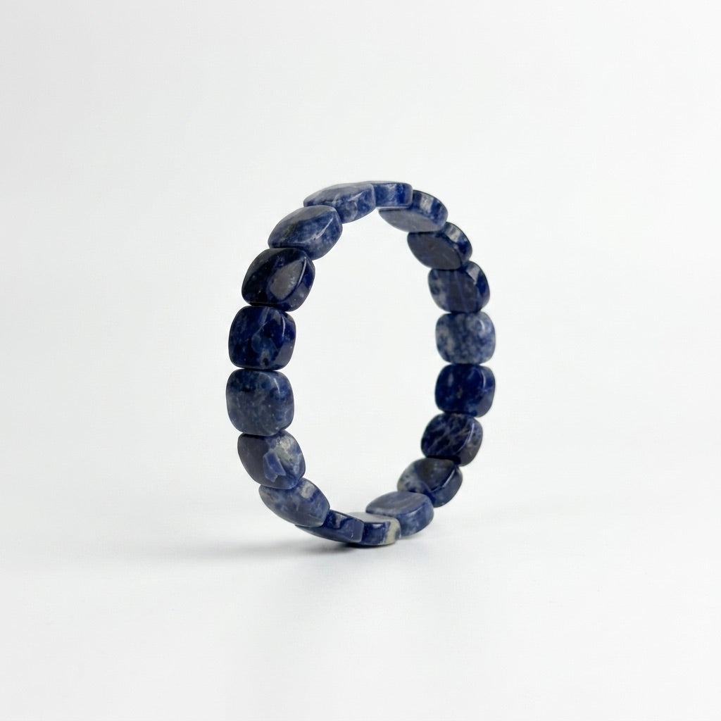 Sodalite Bracelet – Faceted Oval Beads for Focus & Communication