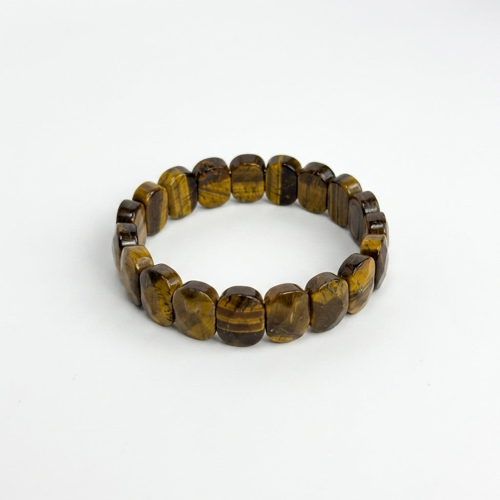 Tiger's Eye Bracelet – Faceted Oval Beads for Courage & Success