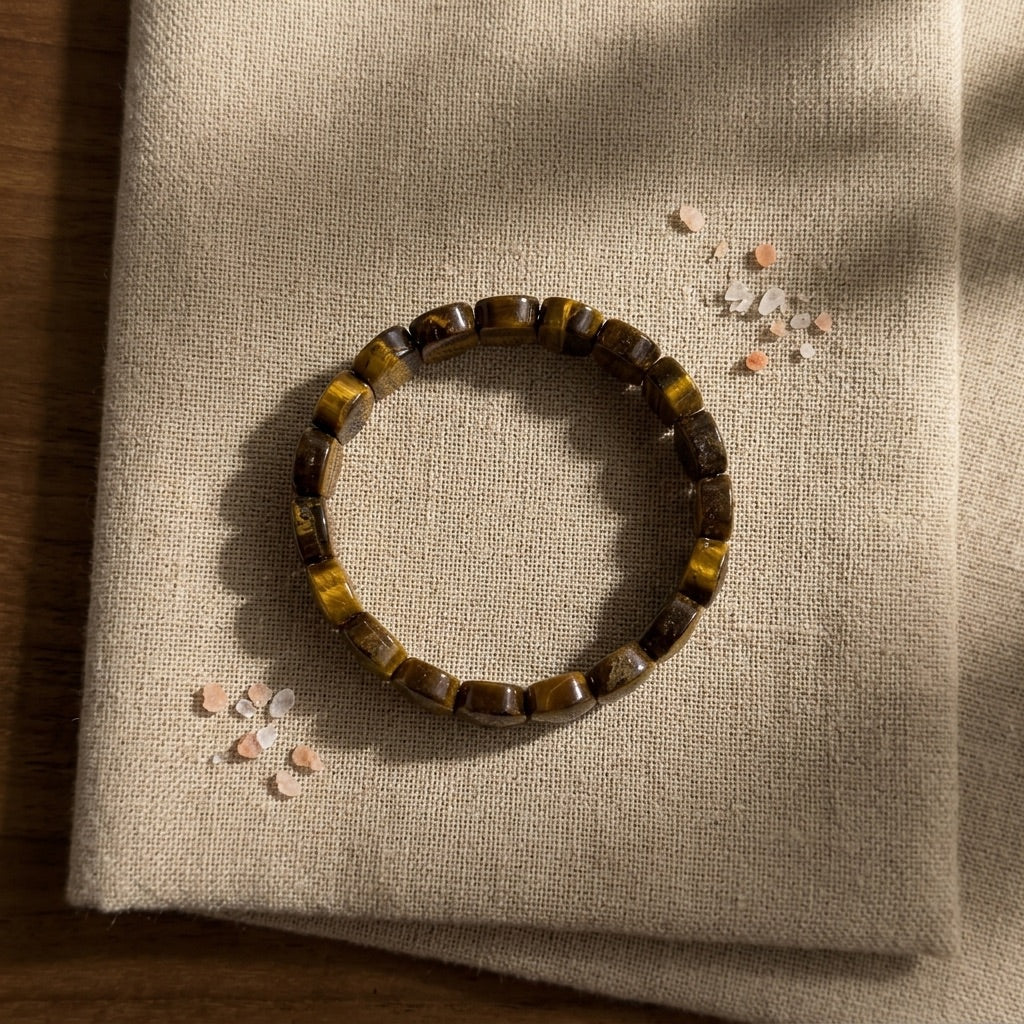 Tiger's Eye Bracelet – Faceted Oval Beads for Courage & Success