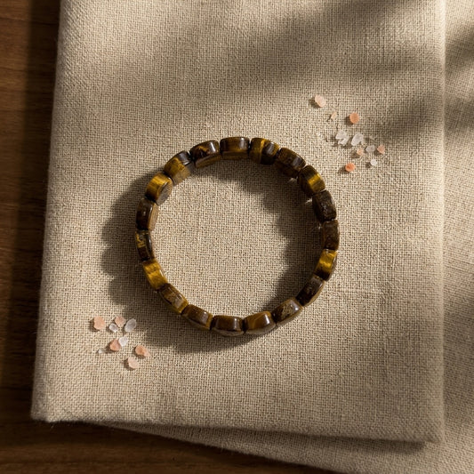 Tiger's Eye Bracelet – Faceted Oval Beads for Courage & Success