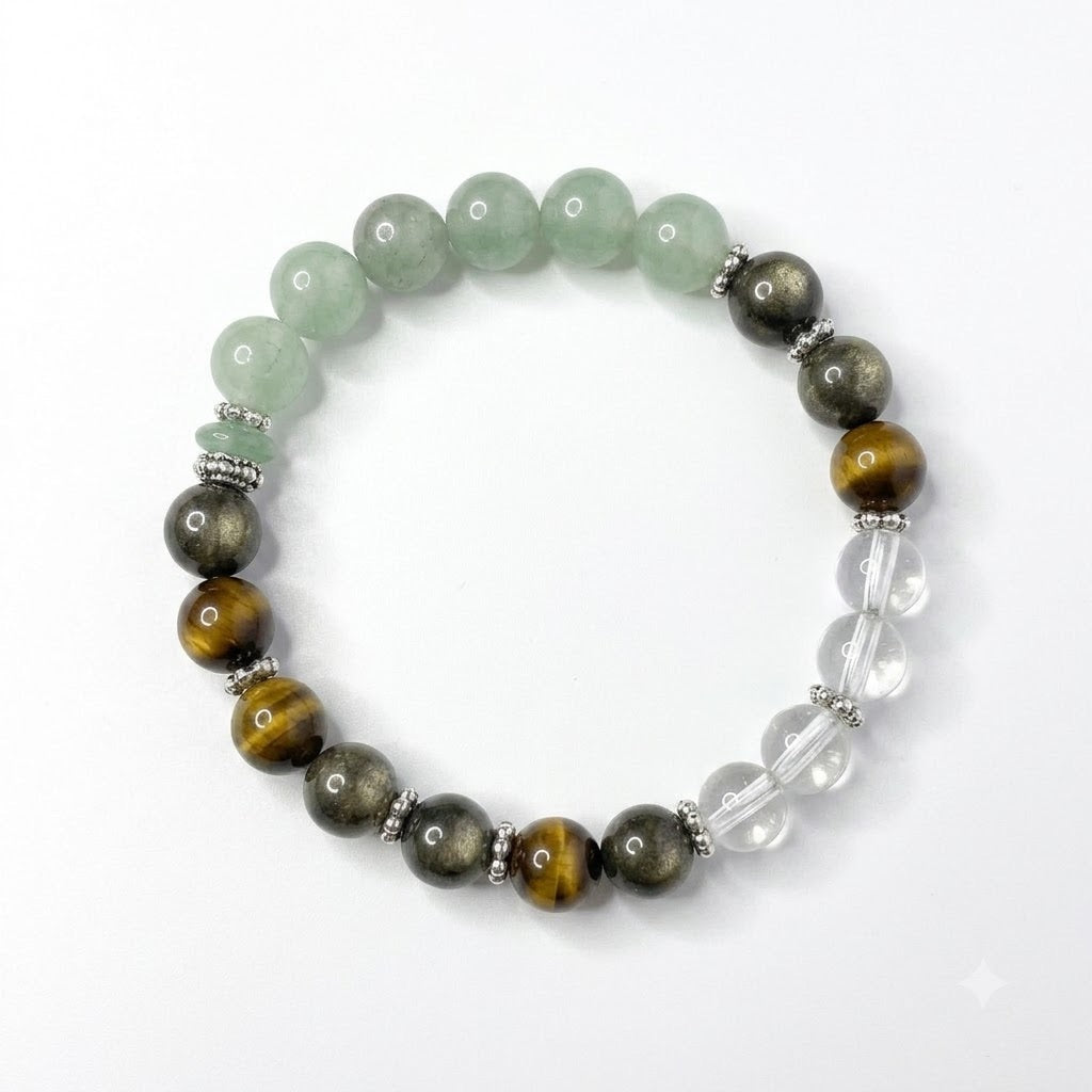 Money Attraction Bracelet – Citrine, Tiger's Eye & Green Aventurine