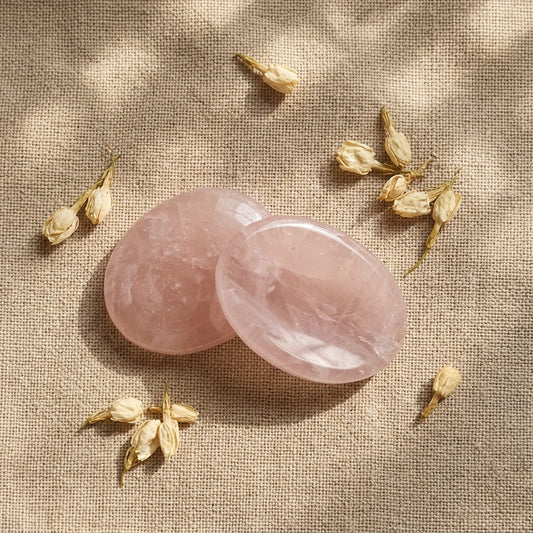 Rose Quartz Worry Stone for Self-Love & Emotional Healing