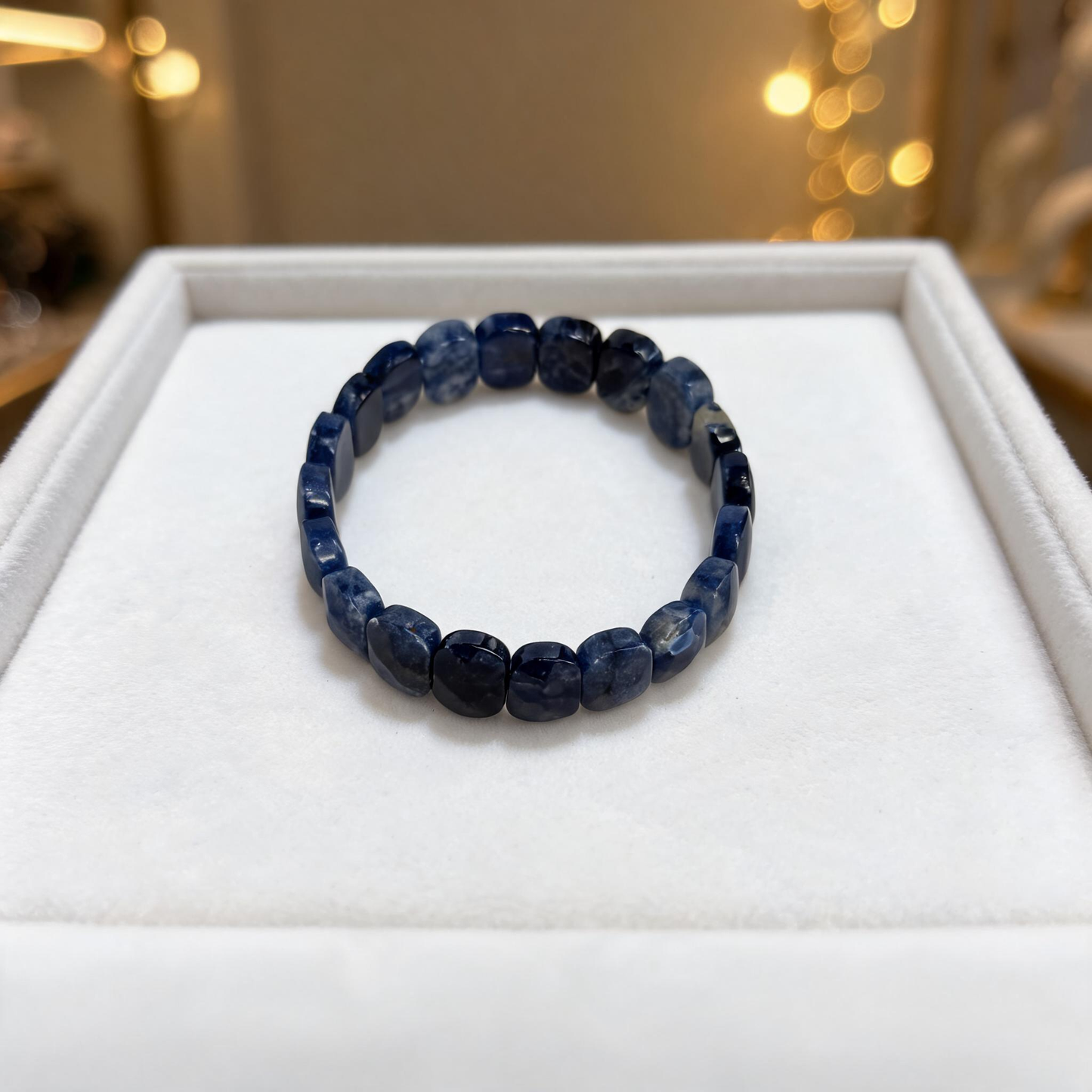Sodalite Bracelet – Faceted Oval Beads for Focus & Communication