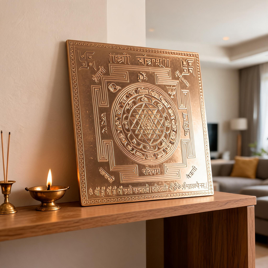 Shree Yantra (Altar Size 6x6 Inch) – Framed Copper