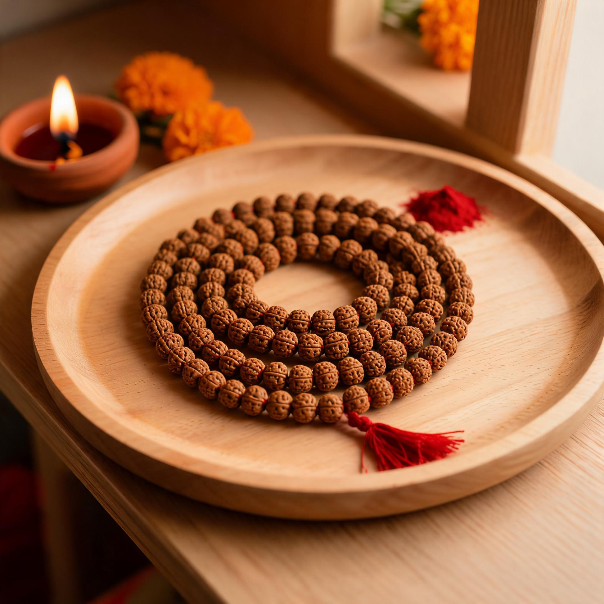 7 Mukhi Rudraksha Mala – 108+1 Beads (Small) | Java