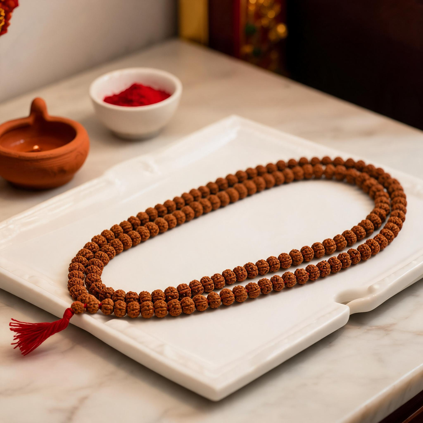 7 Mukhi Rudraksha Mala – 108+1 Beads (Small) | Java