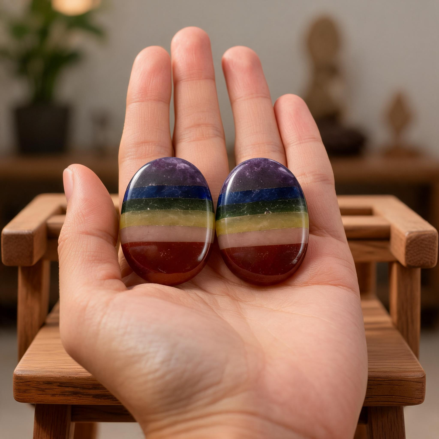 7 Chakra Worry Stone for Meditation & Balance