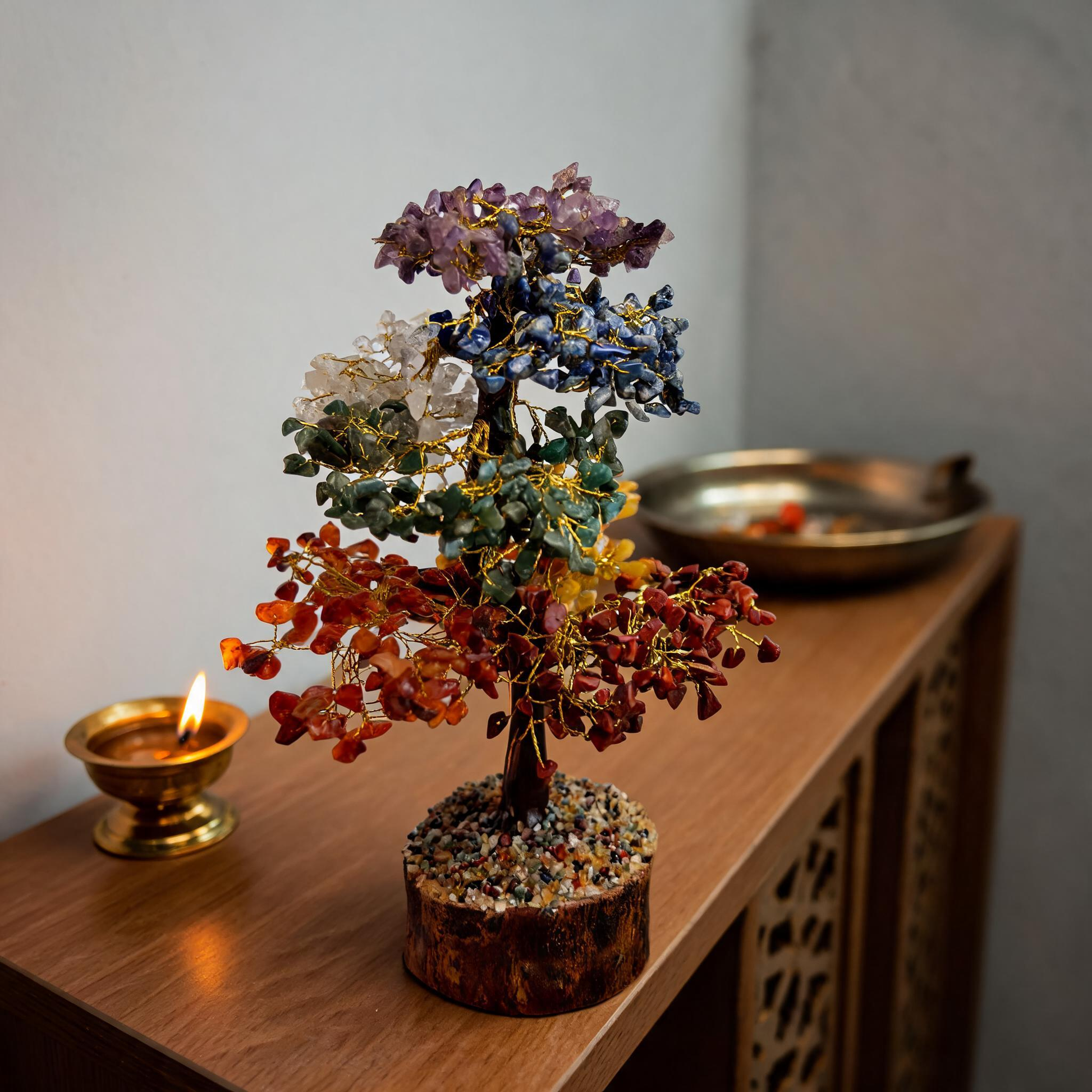 Seven Chakra Crystal Tree for Positive Energy & Home Vastu – Large Healing Décor