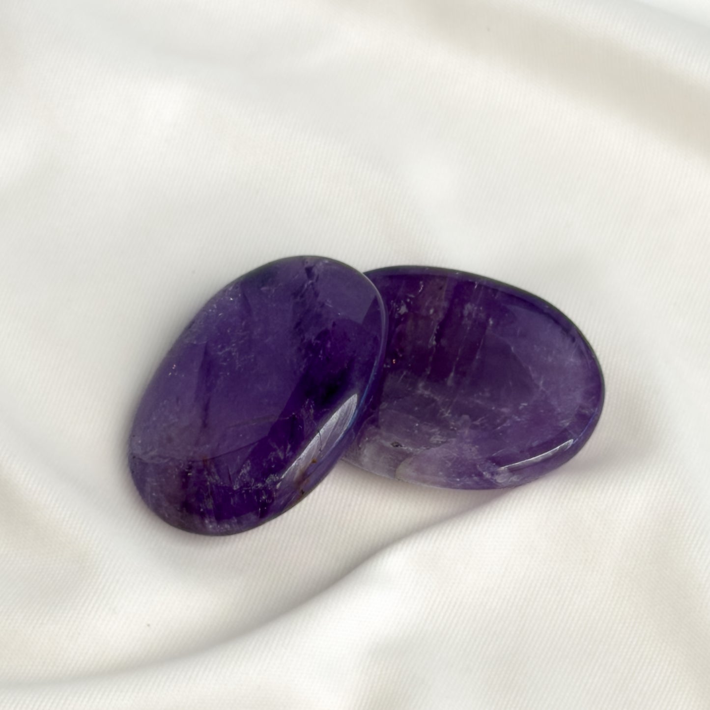 Amethyst Worry Stone for Calm Sleep & Stress Relief