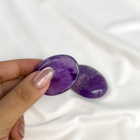 Amethyst Worry Stone for Calm Sleep & Stress Relief