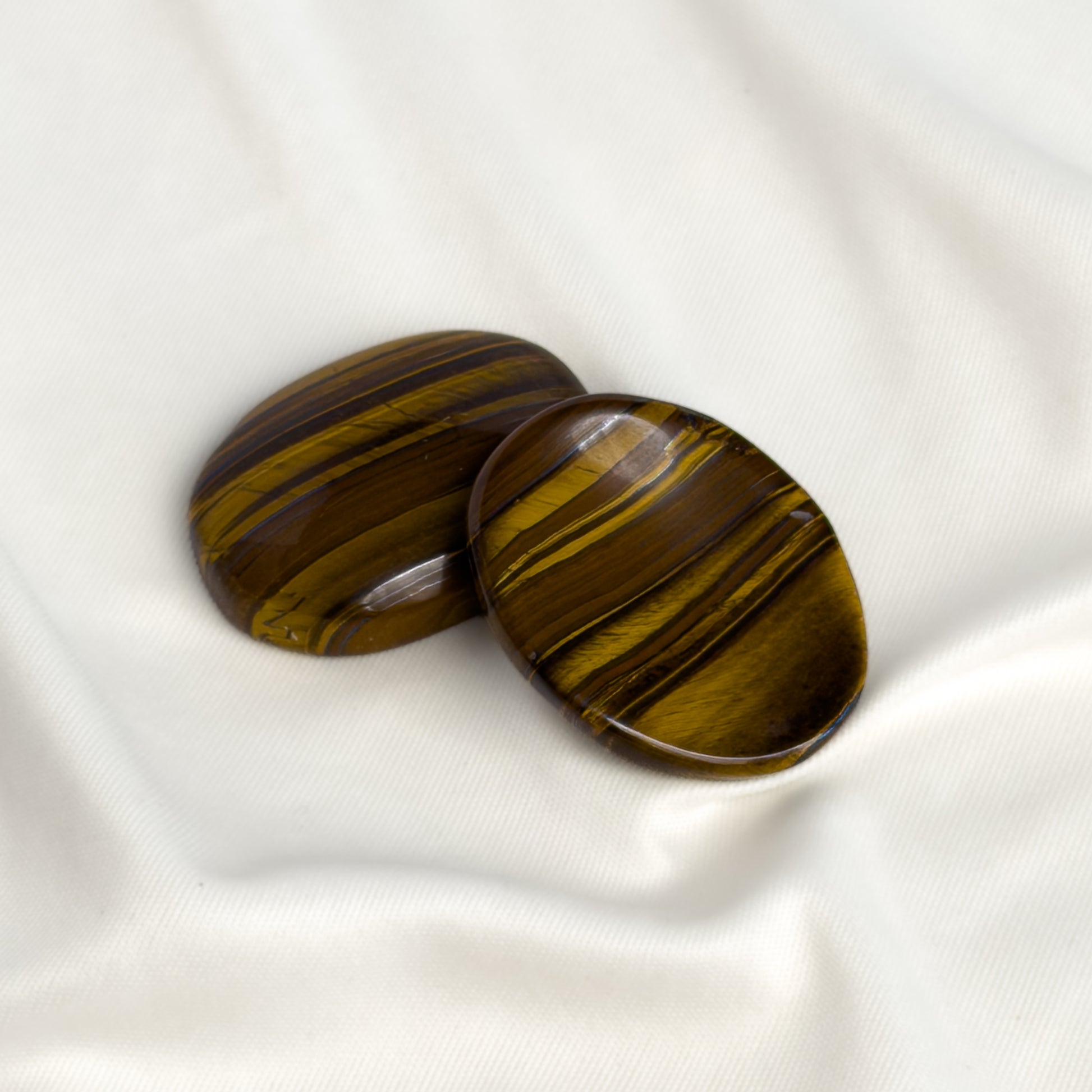 Tiger's Eye Worry Stone for Confidence & Focus