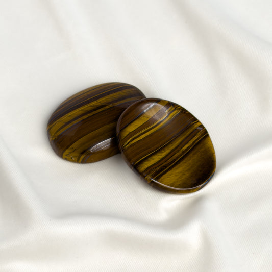 Tiger's Eye Worry Stone for Confidence & Focus