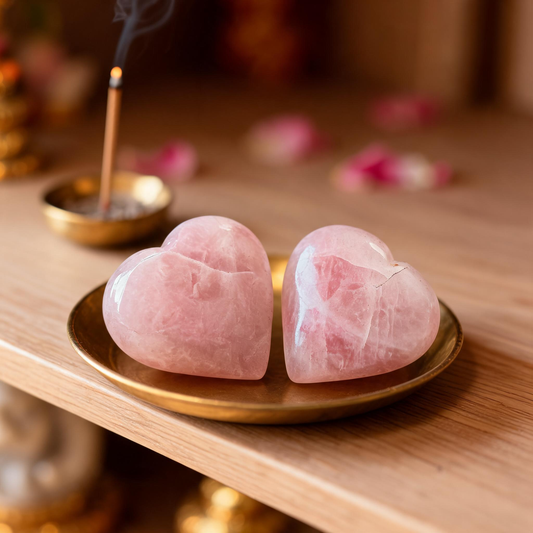 Rose Quartz Heart – Hand Carved Crystal Heart (5cm)