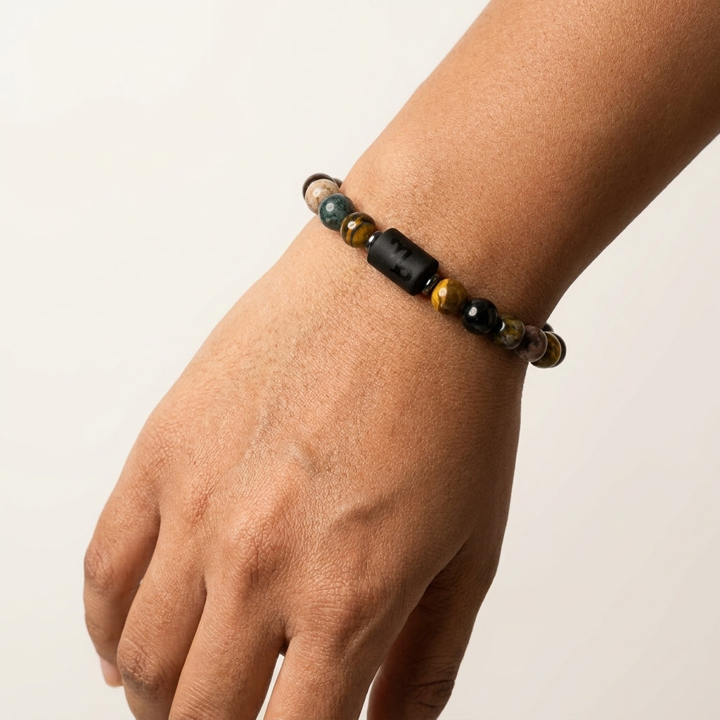 Capricorn Zodiac Bracelet – Black Obsidian with Capricorn Charm