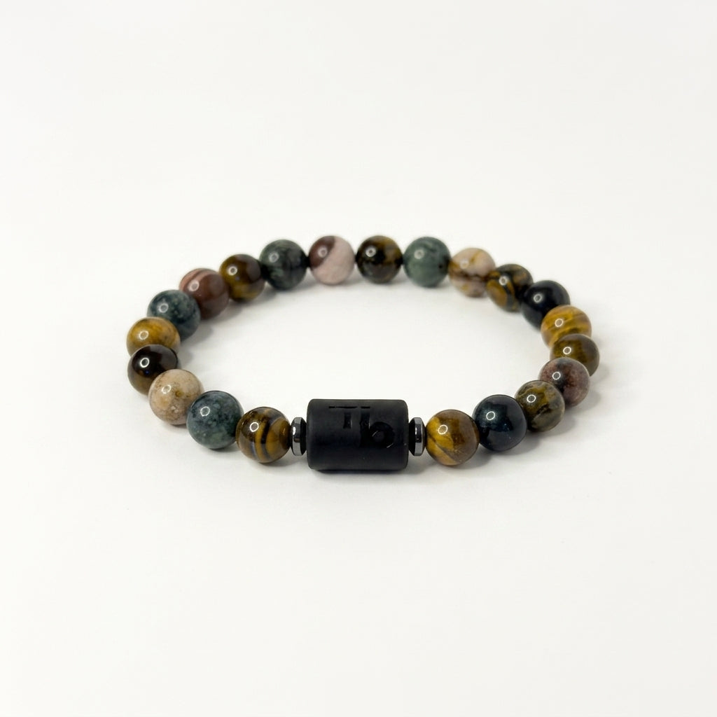 Capricorn Zodiac Bracelet – Black Obsidian with Capricorn Charm