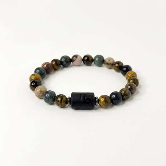 Capricorn Zodiac Bracelet – Black Obsidian with Capricorn Charm