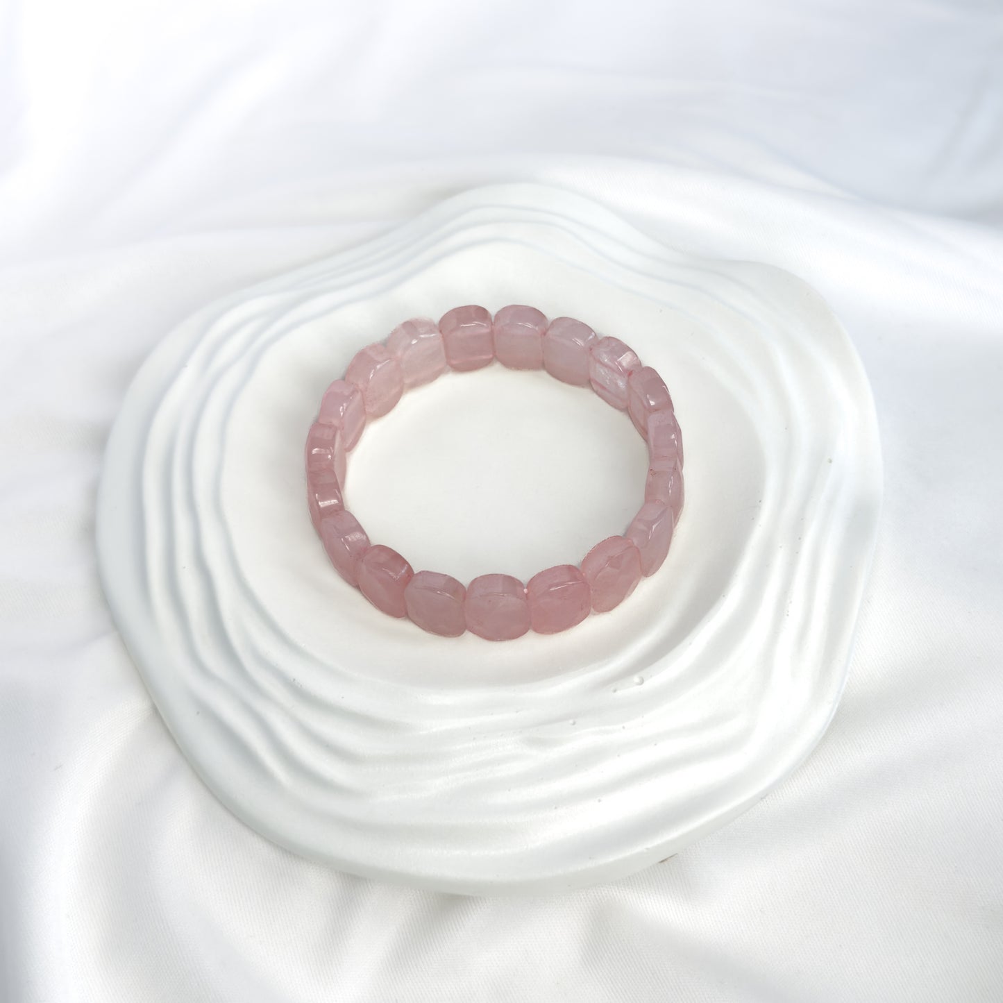 Rose Quartz Bracelet – Faceted Oval Beads for Love