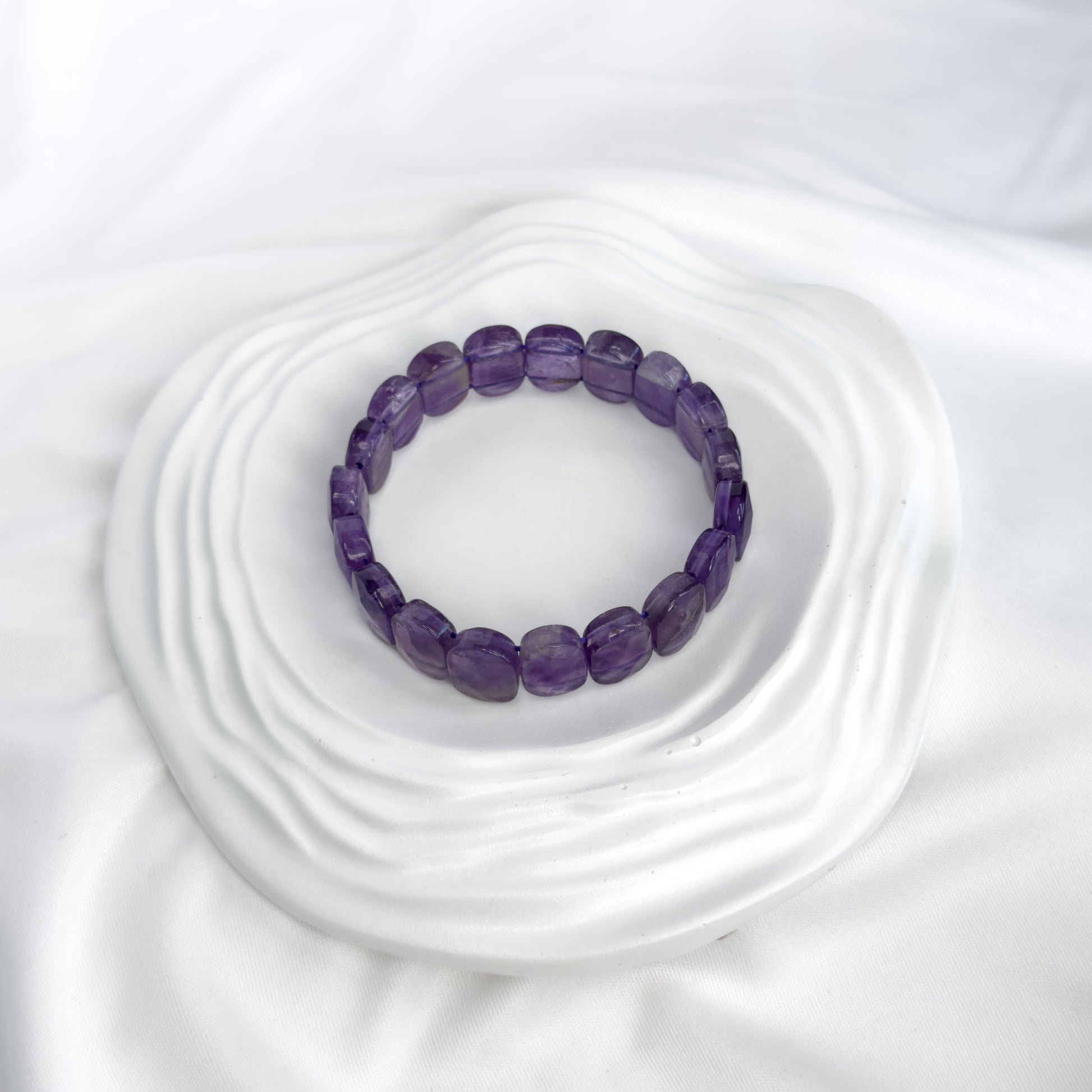 Amethyst Bracelet – Faceted Oval Beads for Calm & Peace