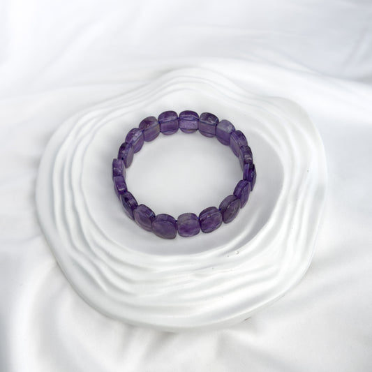 Amethyst Bracelet – Faceted Oval Beads for Calm & Peace