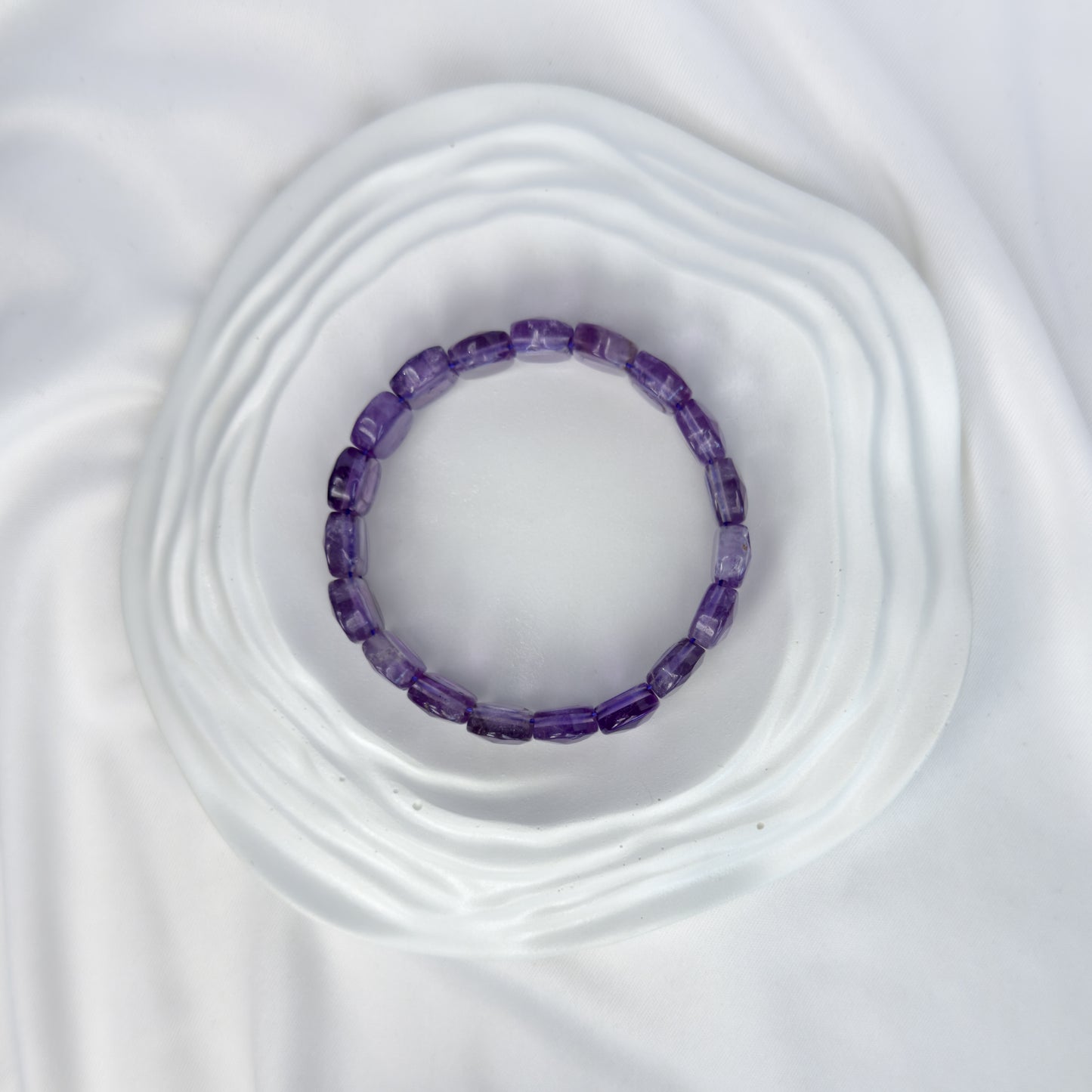 Amethyst Bracelet – Faceted Oval Beads for Calm & Peace